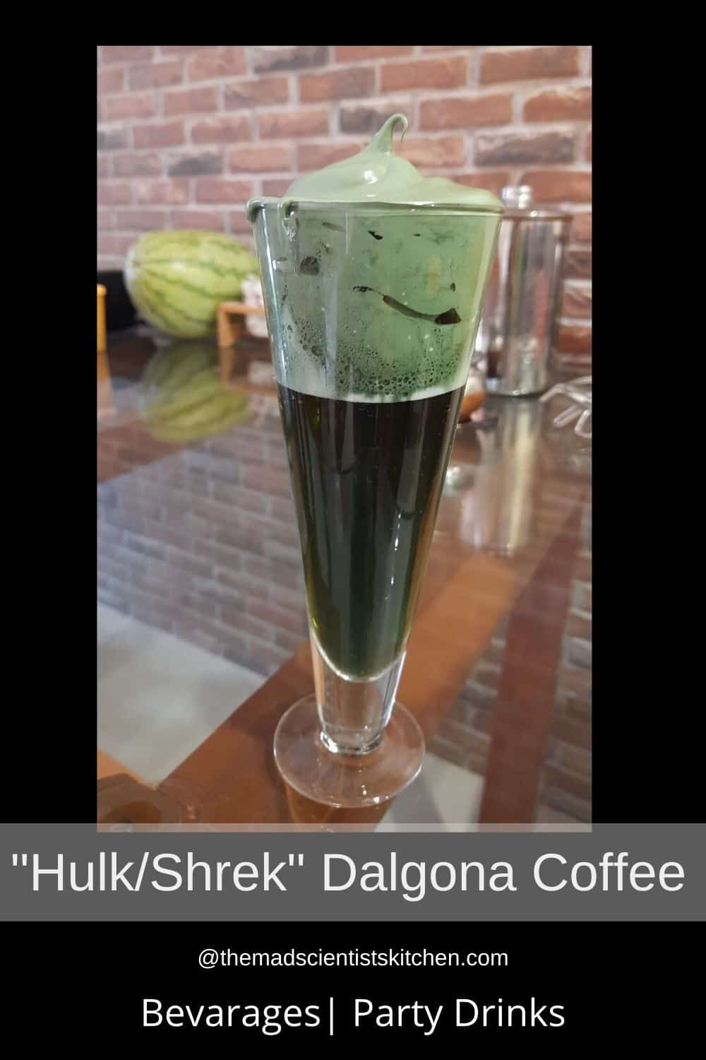 Dalgona Coffee in shades of green