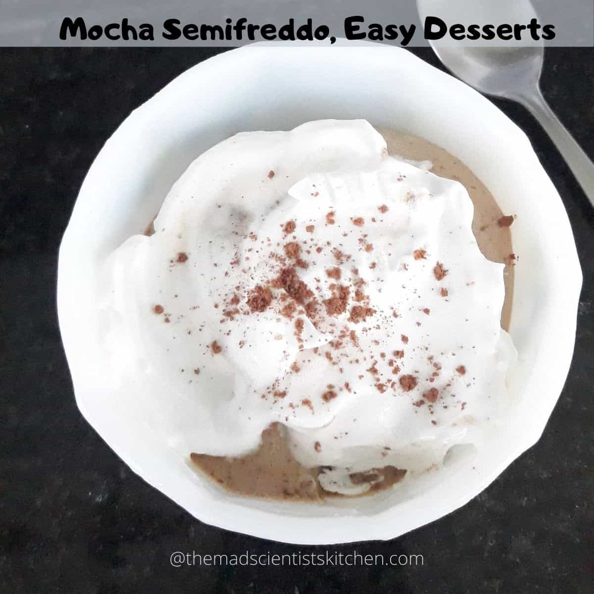 A bowl of Mocha Semifreddo, made easier