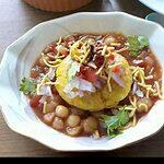 Ragda Chaat in a bowl.