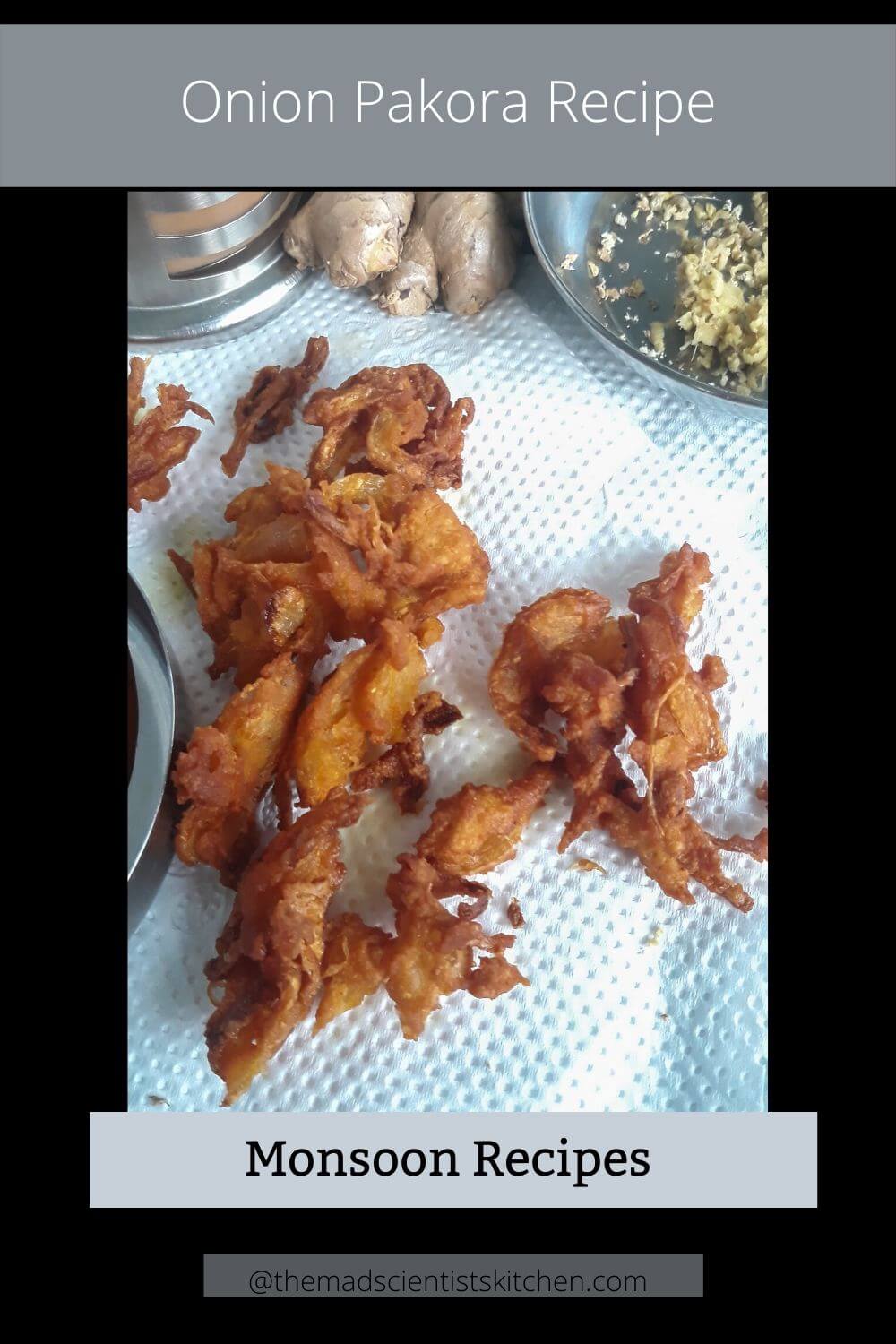 Kanda Bhajji, crisply fried in besan a gluten-free flour
