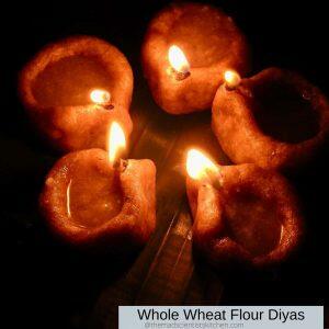 Whole wheat Flour lamps for worship