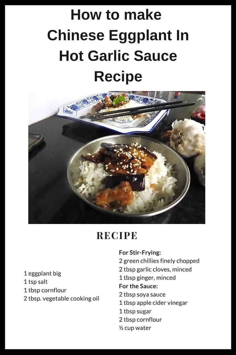 Chinese Eggplant In Hot Garlic Sauce Recipe -The Mad Scientists Kitchen