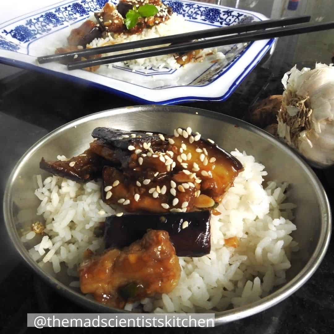 Chinese Yu Xiang Eggplant Recipe served