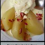 Poached Pears with Ice cream