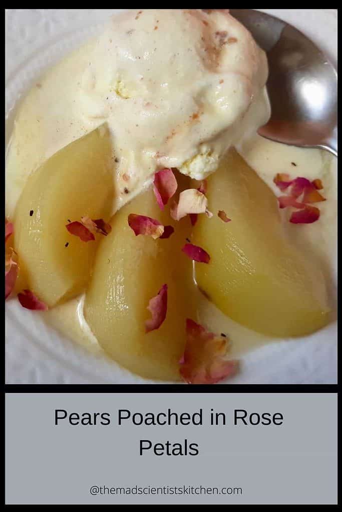 Poached Pears with Ice cream