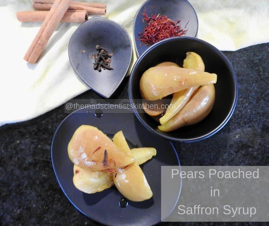 Poached Pears in Saffron Syrup