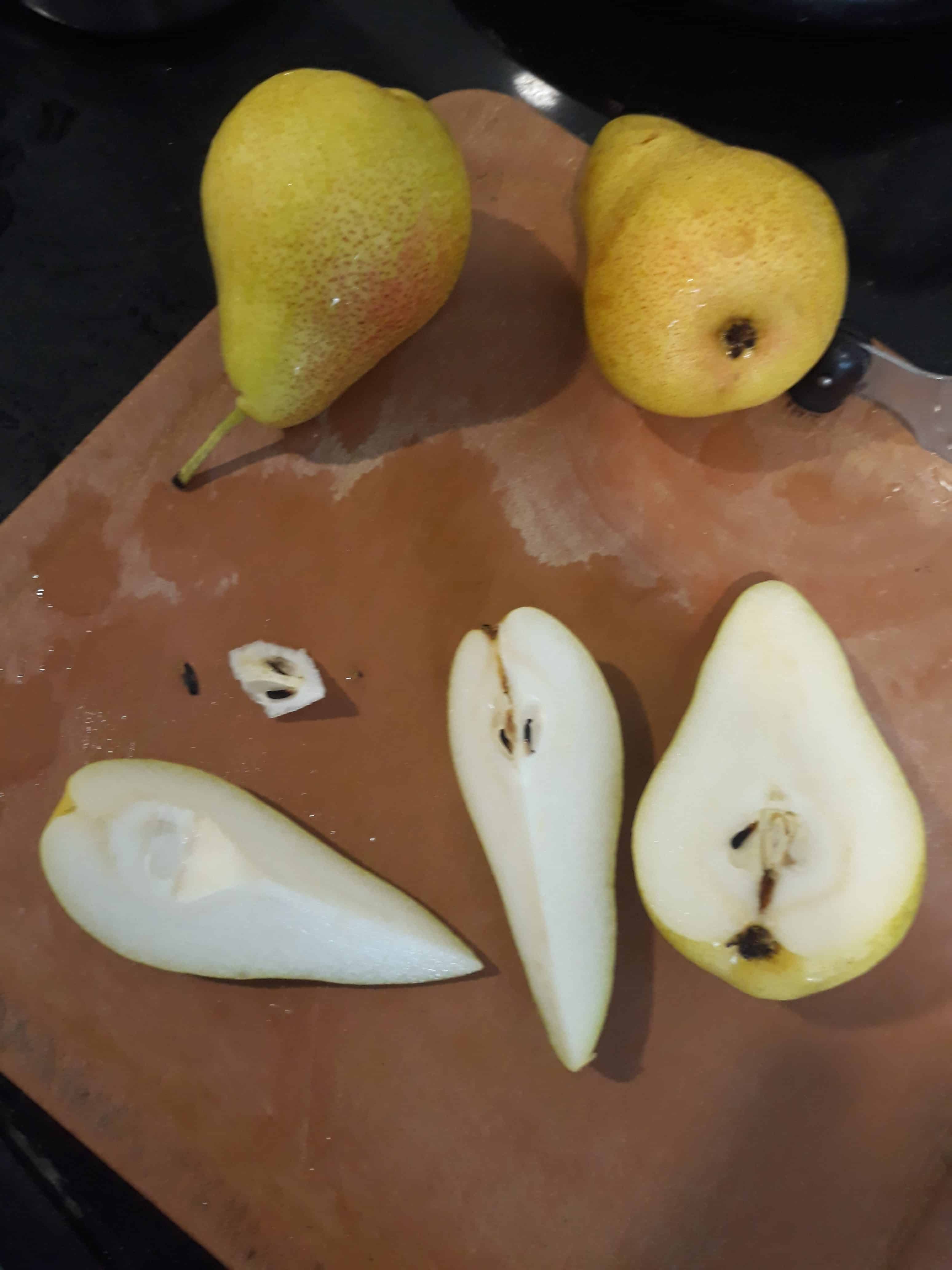 Cutting and Coring Fresh Pears