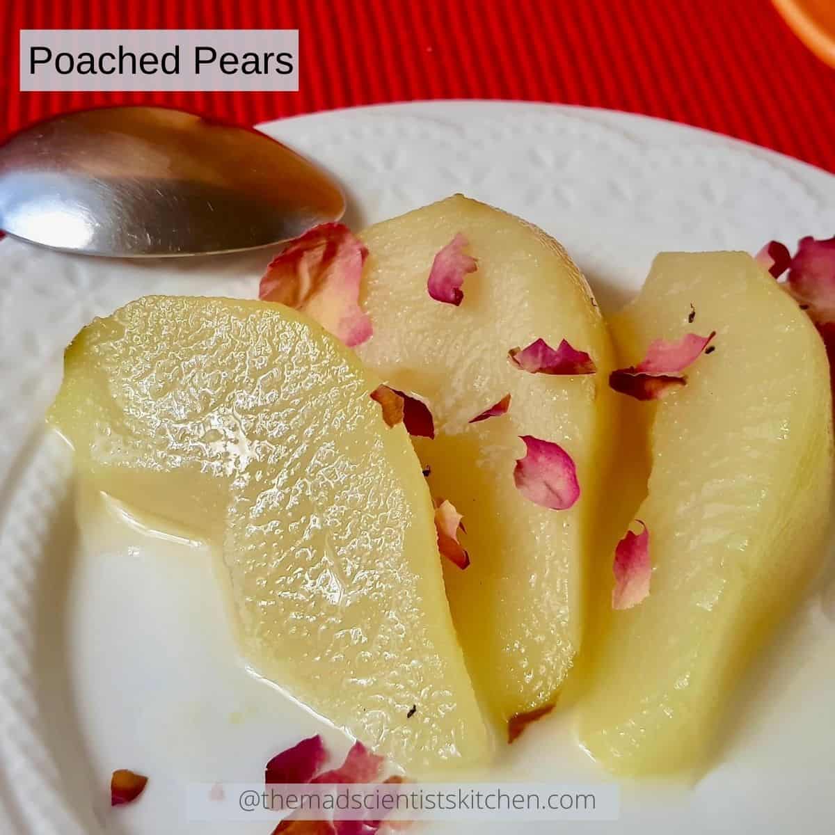 Simple dessert of Poached Pears
