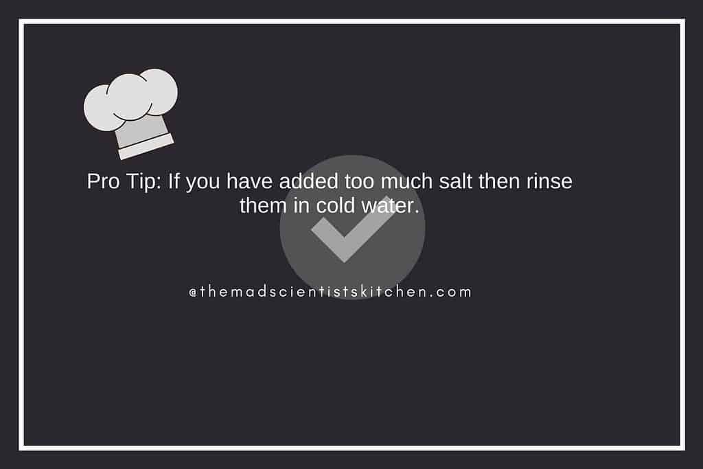 tips for excess salt 