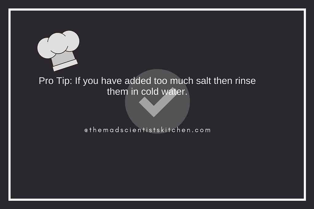 tips for excess salt