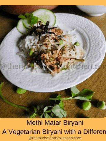 Vegetarian Methi Matar Biryani Recipe