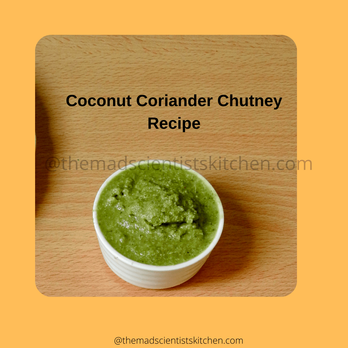 Dishing up some coconut and coriander chutney to go with breakfast
