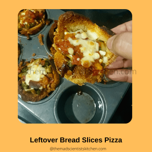 leftover bread pizza, a snack