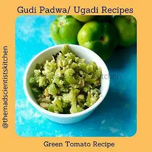Serve up some delicious salad made with green tomatoes, Indian style