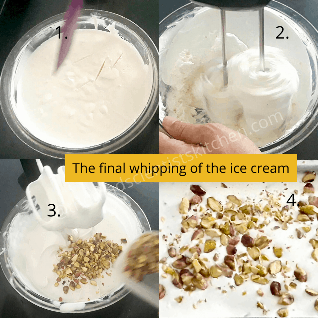 The last stage of making custard ice cream