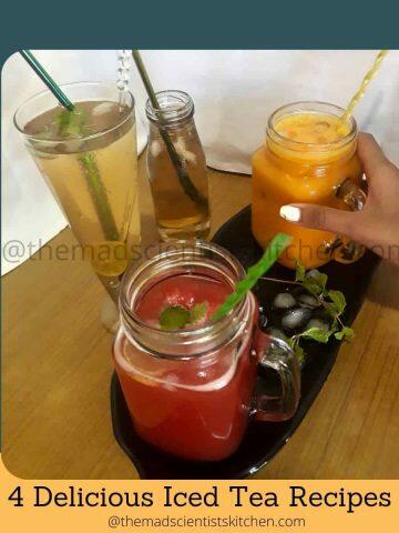 Homemade Iced tea in 4 delicious flavours