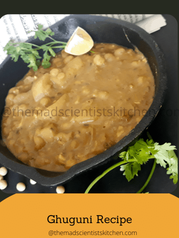 Ghuguni a simple curry with dehydrated white peas