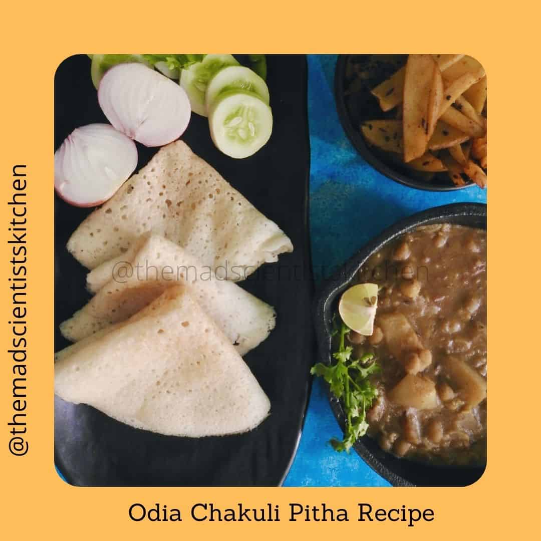 Serve breakfast of Chakuli Pitha, Ghuguni and Aloo Bhaja