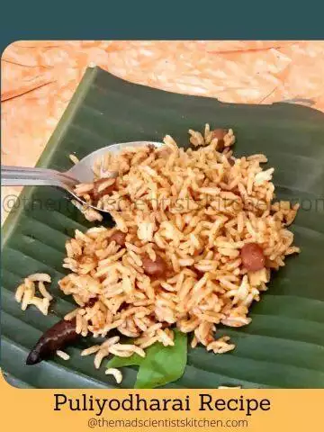 Puliyodharai Recipe,tamarind rice