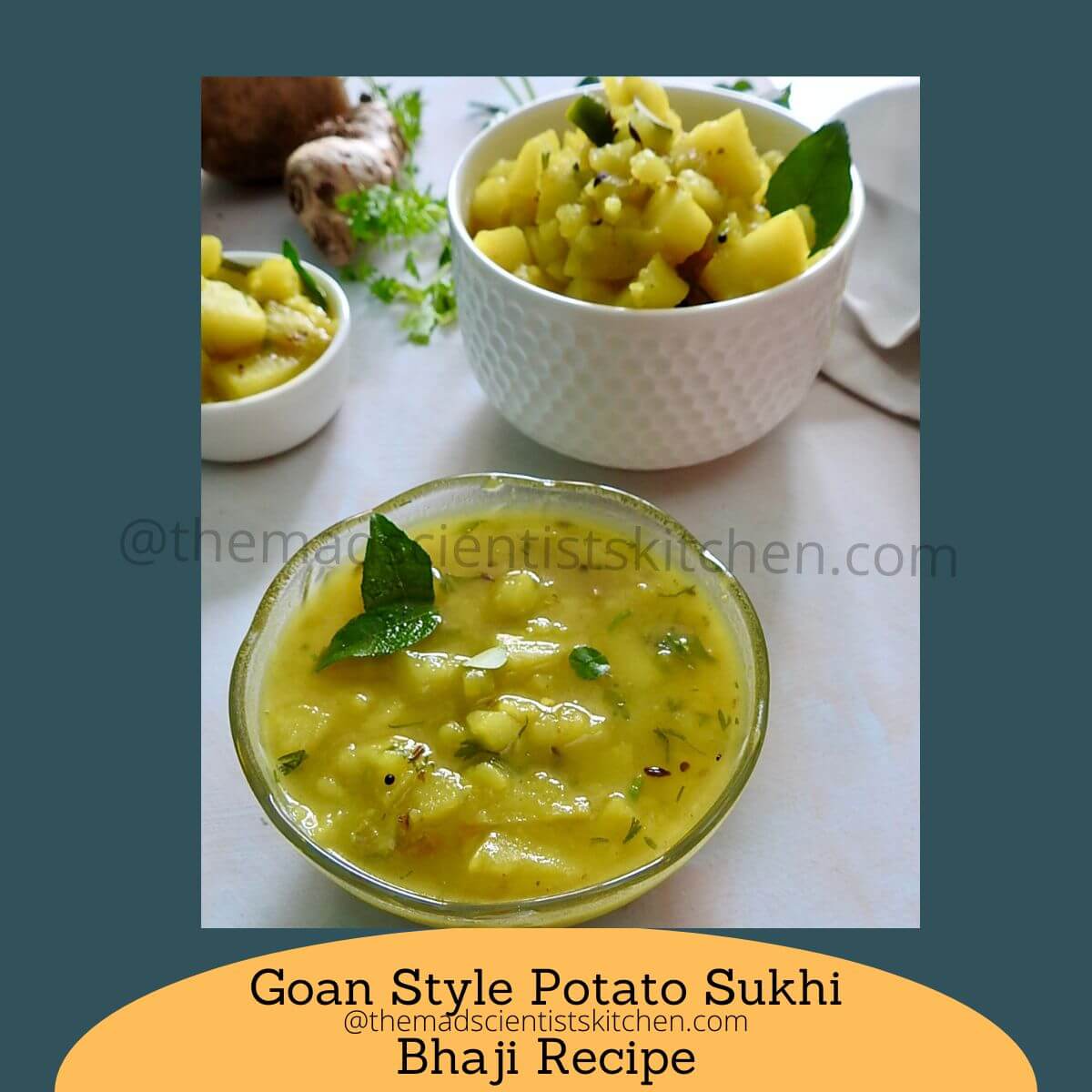 Goan potato sukhi bhaji ready to be served
