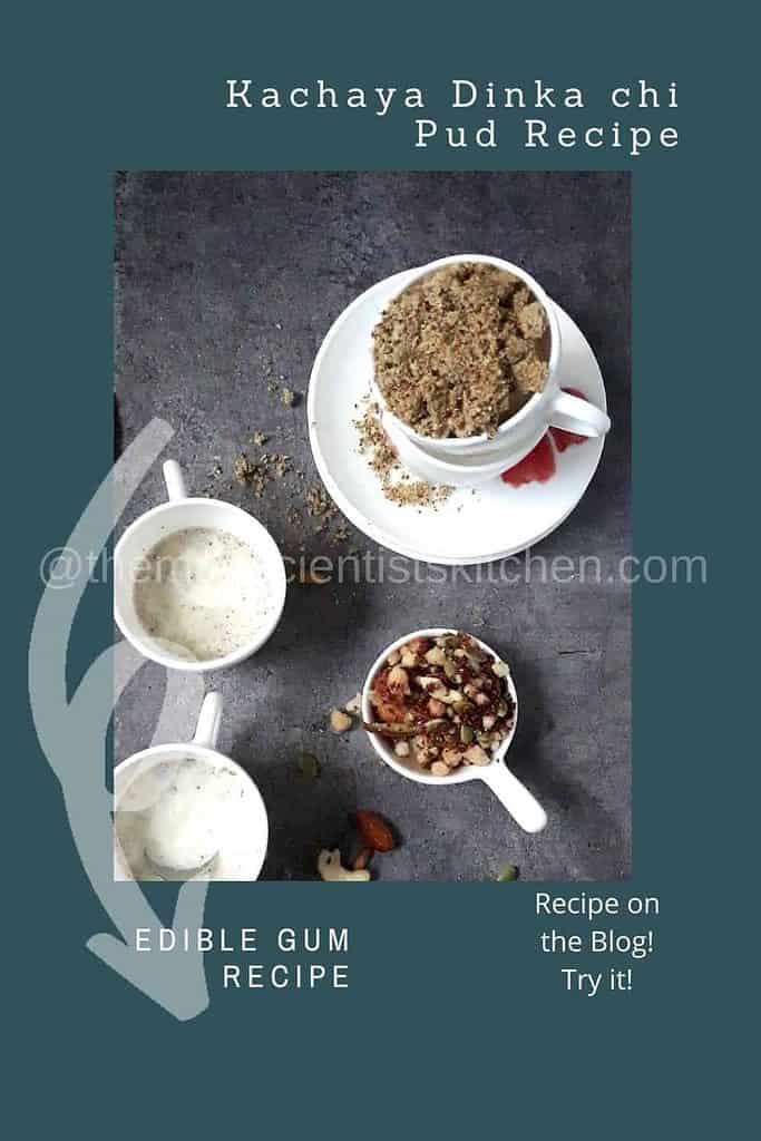Edible gum with healthy seeds and nuts added to milk