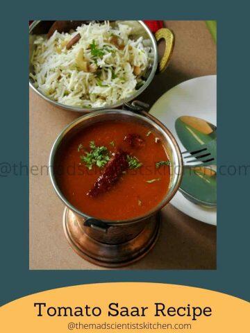 Tomato Saar and jeera rice ready to serve
