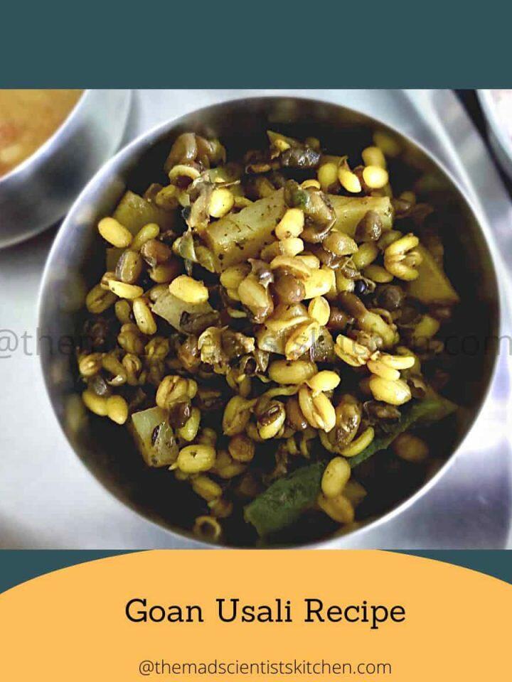 My serving of Green Gram Sprouts cooked into a curry.