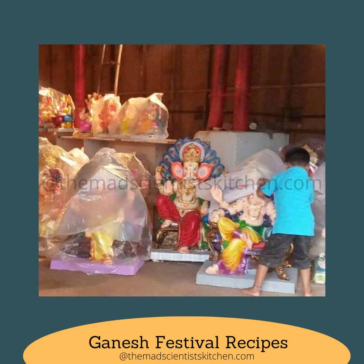 This child captures the essence of Ganesh Festival. I guess he is choosing the idol that will be carried home.