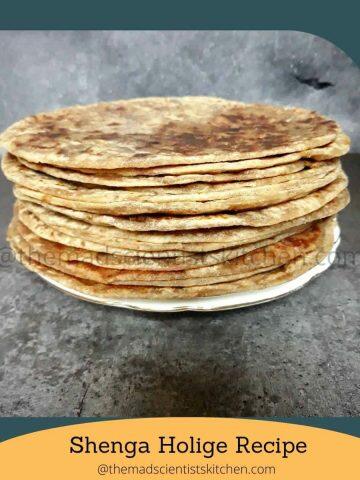 A portion of the stack of Shenga Holige that we made. Try making some for Makar Sankranti