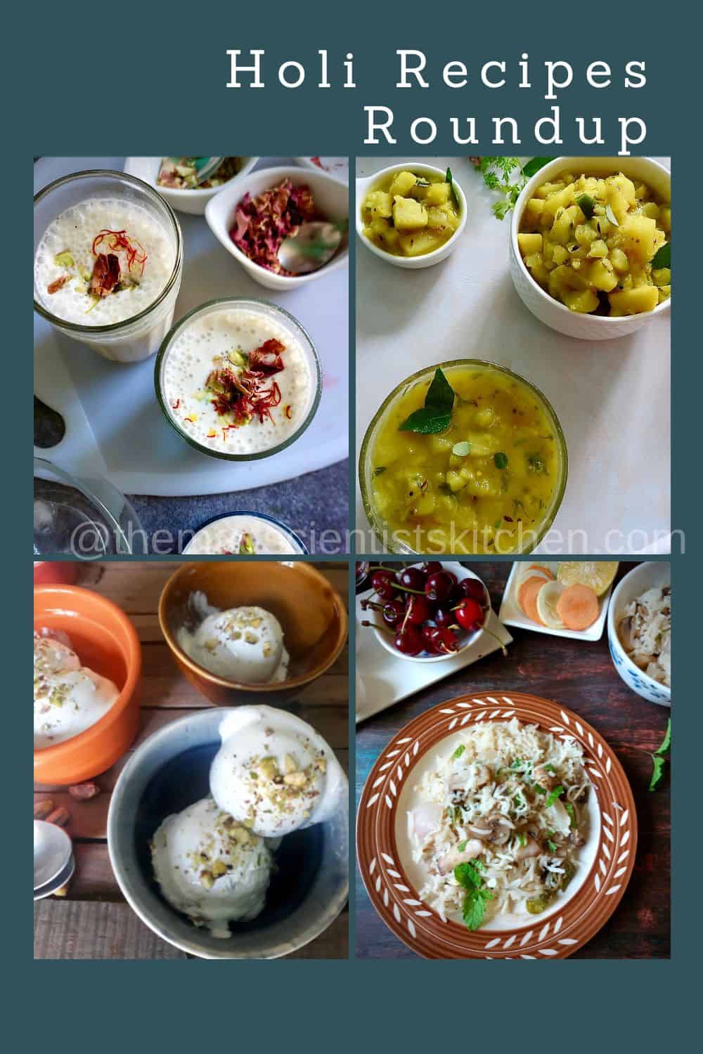 Some recipes for the Holi festival fast approaching