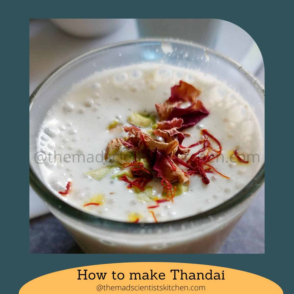 A glass of thandai, an Indian cold drink