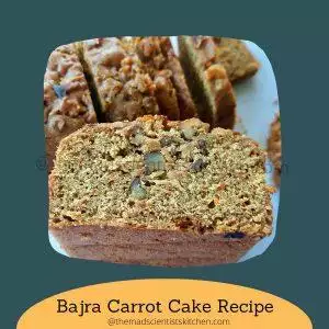 The easy carrot cake that I bake with pearl millet flour.