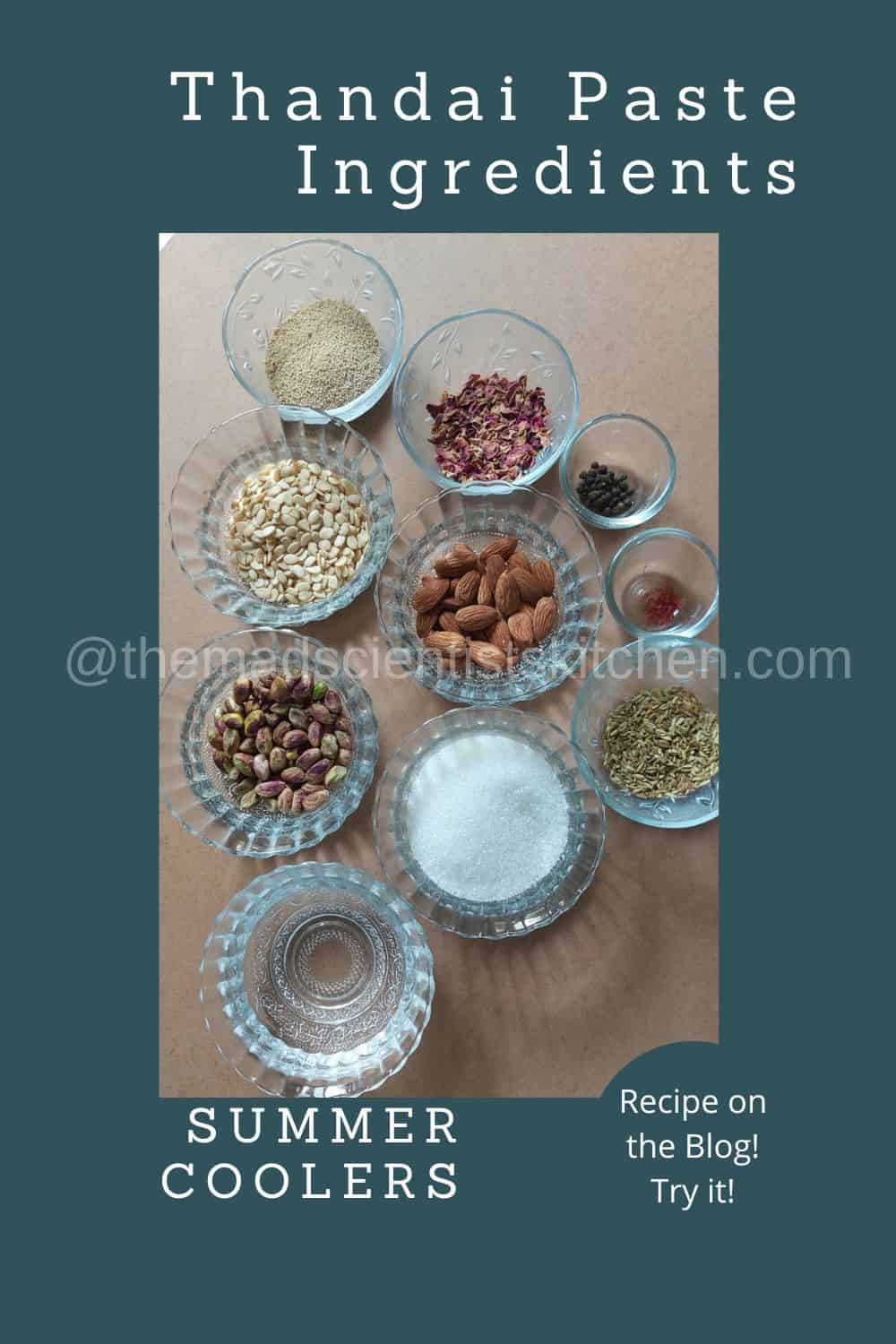 Thandai Paste Ingredients are all ready for soaking