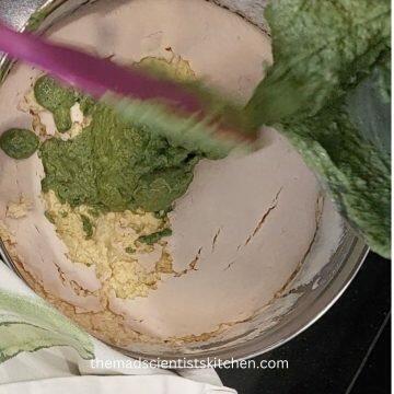 Add to the Khaman Dhokla batter the protein-rich paste.