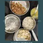 My ingredients for making Sweet Beaten Rice also includes jaggery, clarified butter, freshly grated coconut, cashew nuts and cardamom
