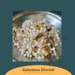 A close up of my serving of sabudana khichdi soft and non-sticky.