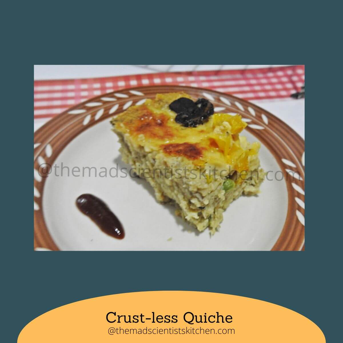 crust less cauliflower and mushroom quiche