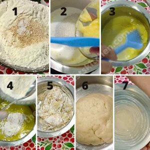 Preparing the dough forSweet Shankarpali