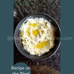 Creamy Greek yoghurt cucumber dip served.