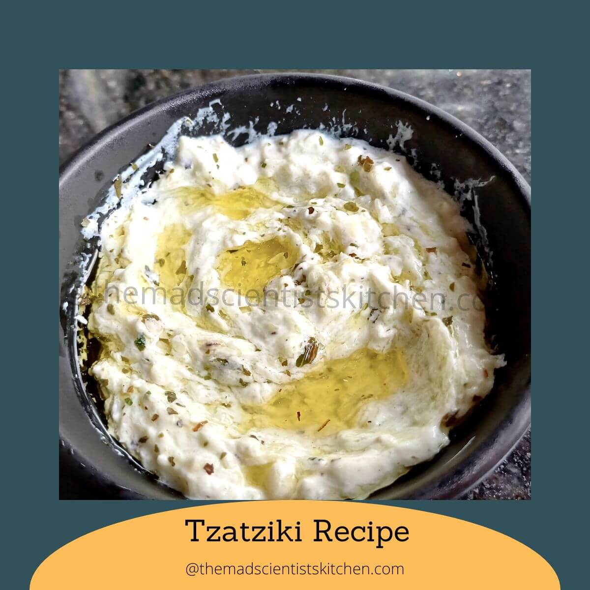 Homemade Tzatziki dip with cucumber, garlic, and Greek yoghurt.