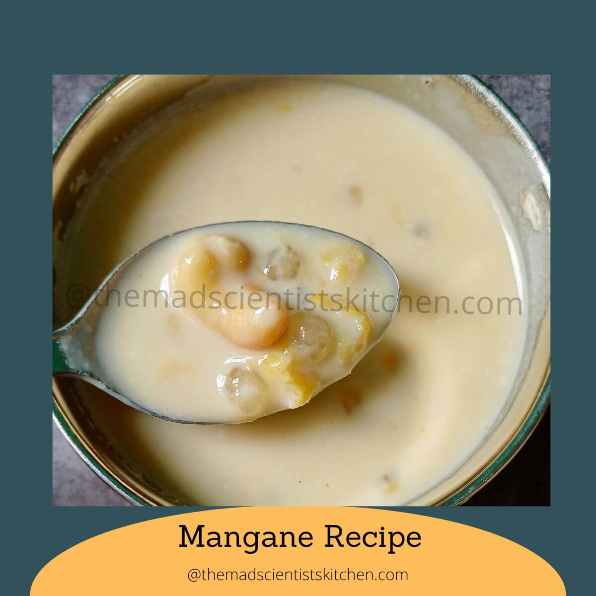 A serving of Mangane a recipe with Chana Dal, Sago and Coconut Milk