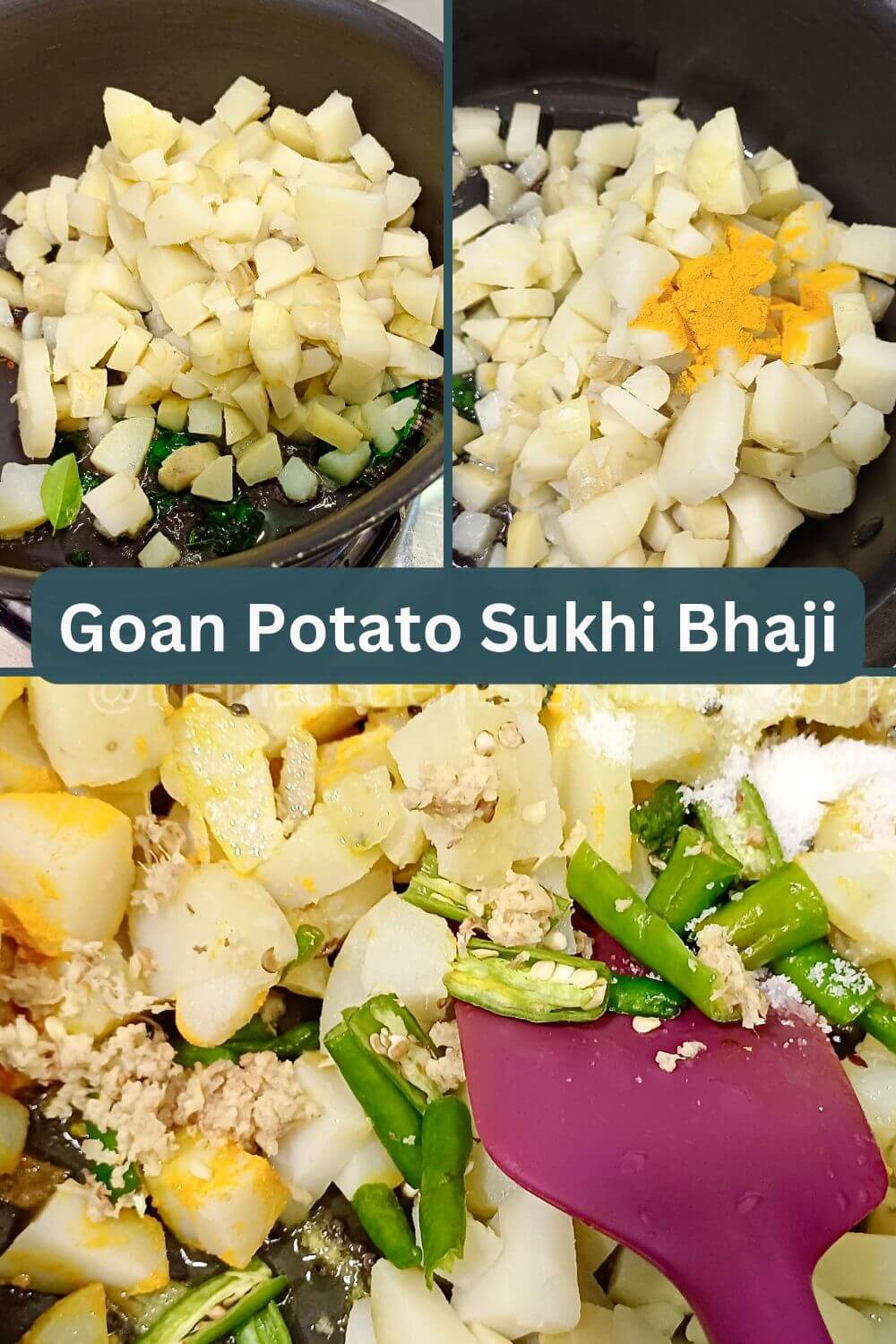 Cooking the Goan Sukhi Bhaji step 2