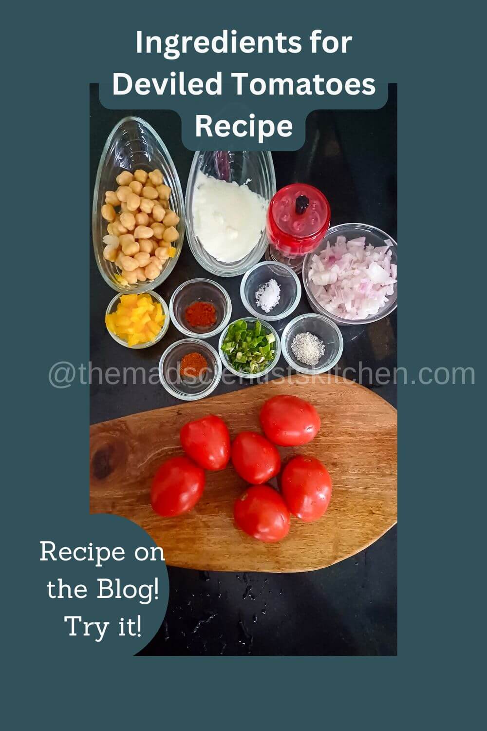 Ingredients for making Deviled Tomatoes Recipe