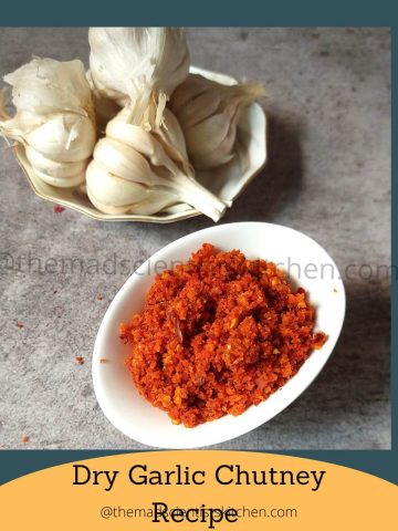A bowl of Dry Garlic Chutney recipe 