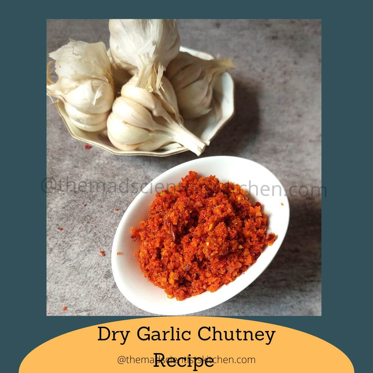 A bowl of Dry Garlic Chutney recipe 