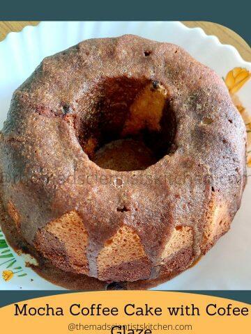 The beautiful Mocha Coffee cake with coffee glaze