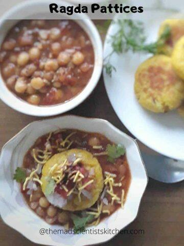 Serving of Ragda pattice a chaat