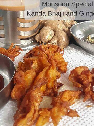 Tea and Kanda Bhaji