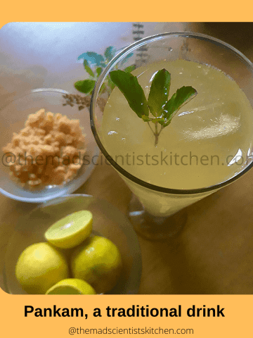 Pankam is a tradition lemonade made with jaggery as the sweetner