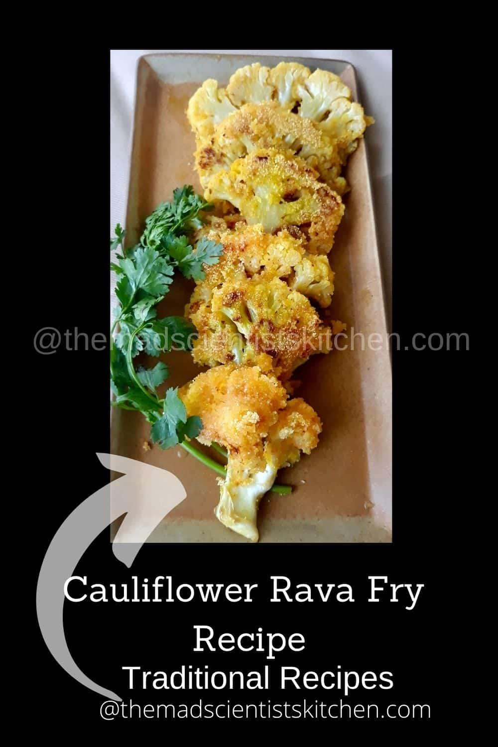 a snack, an appetizer, a side dish delicious shallow-fried cauliflower